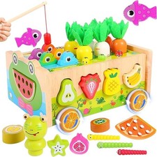Montessori Toys for 1 Year Old, Wooden Shape Sorter for Infants and Toddlers,...