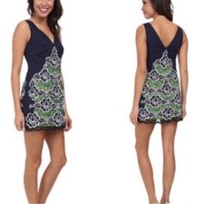 Lilly Pulitzer Sylvie Shift Dress Jungle Floral Embroidered Green Blue NWT Sz 8