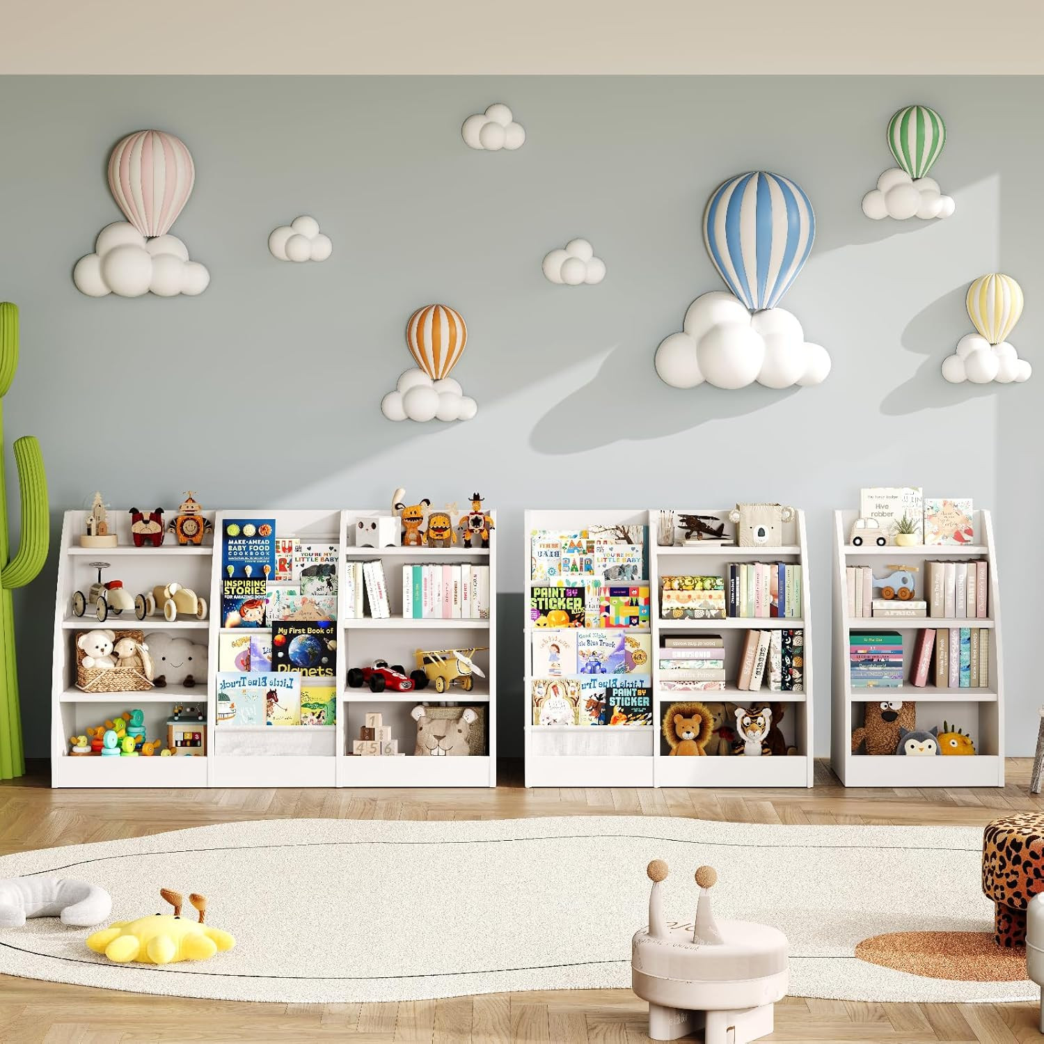 4-Tier Sling Bookshelf for Kids - Stylish Book & Toy Organizer