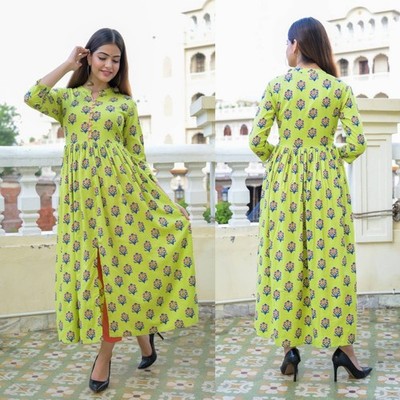 ethnic green dress Embroidered Ethnic Dresses XXL-44