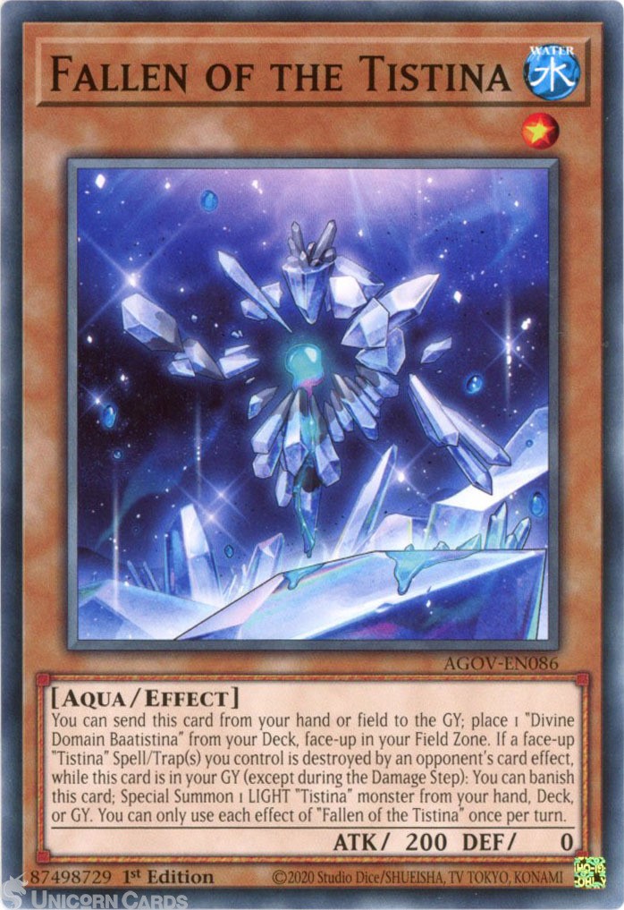 AGOV-EN086 Fallen of the Tistina :: Common 1st Edition YuGiOh Card