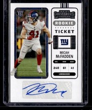 2022 Panini Contenders #218 Micah McFadden RC,AU