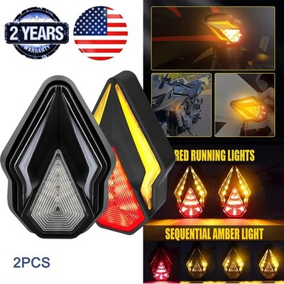 2x Motorcycle Amber Flush Mount LED Turn Signal DRL Dynamic Light Indicator