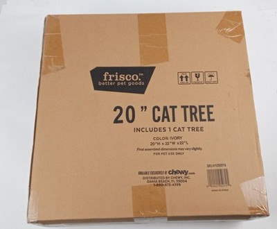 FRISCO 20 Inch Cat Tree Ivory faux fur 20 x 22 x 22 in Box Chewy SKU 105074 NIB
