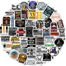 BulbaCraft 100Pcs Funny Pipefitter Stickers for Hard Hat, Pipefitter Hardhat