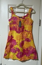 PRETTYLITTLETHING Pink Yellow Floral Bodycon Dress