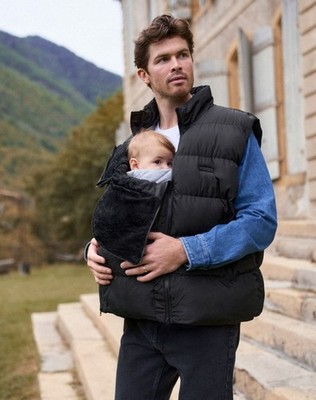 Seraphine Black Men's Babywearing Puff Vest, Black, XXL
