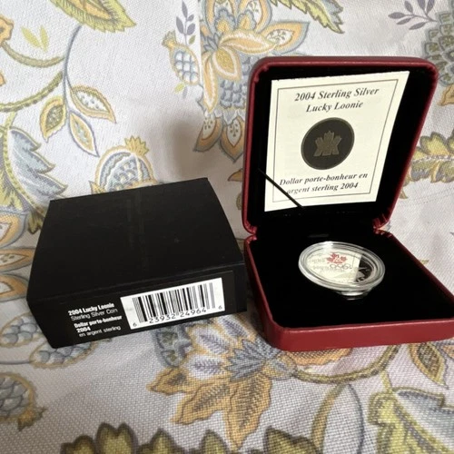 2004 Sterling Silver $1 Lucky Loonie Olympic Canadian Dollar Coin