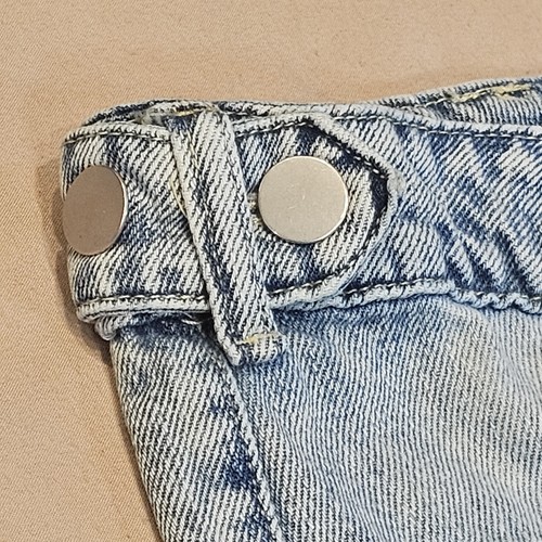 Jeans donna Bibi gamba larga lavaggio leggero bottoni mosca vita alta grande/vita 32" - Foto 8 di 15
