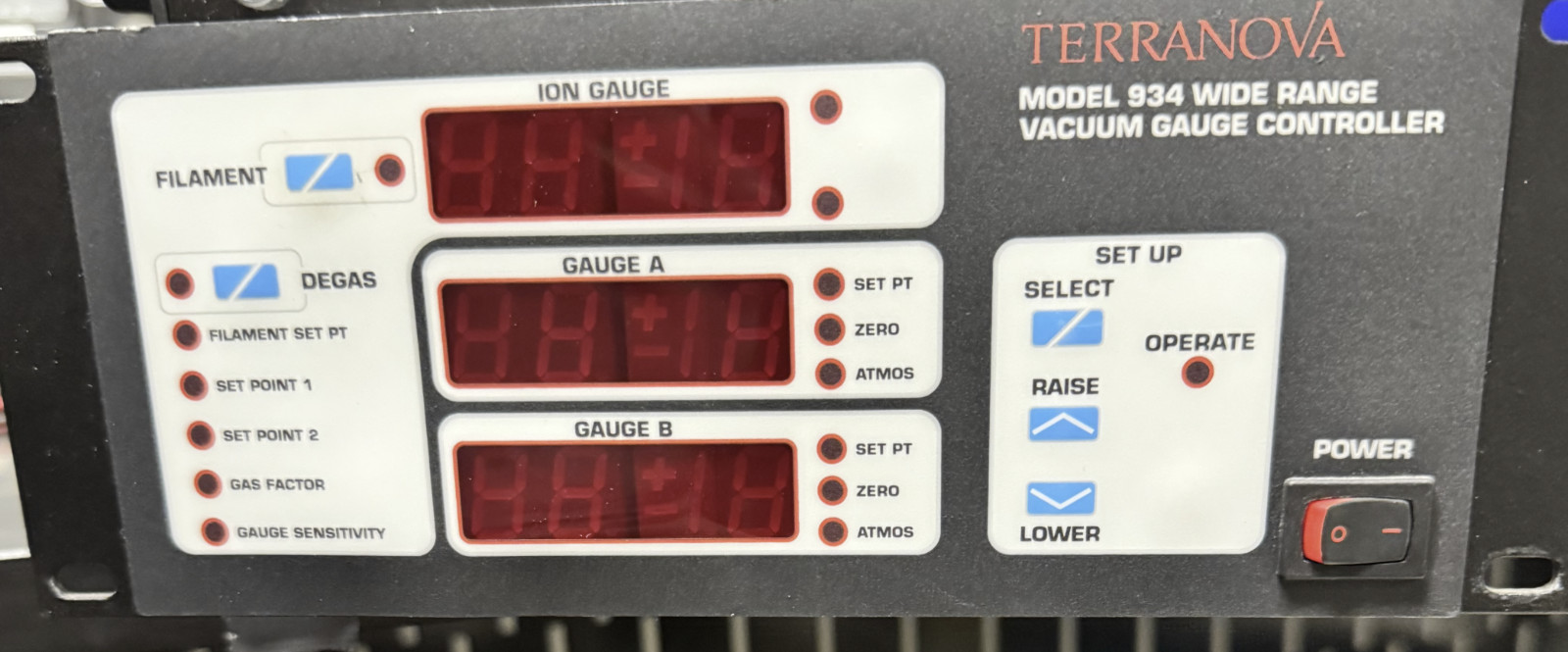 Terranova Model 934 Wide Range Vacuum Gauge Controller ... Very low usage
