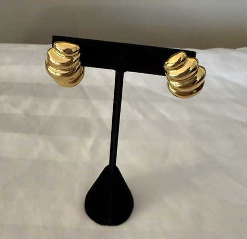 Earrings- Premier Designs Jewelry "croissant" golden dome