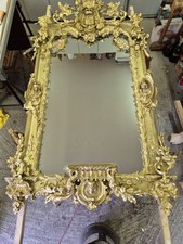 Antiker Barock Prunk Konsolen Spiegel 3 m Höhe vergoldet TOP restauriert Marmor