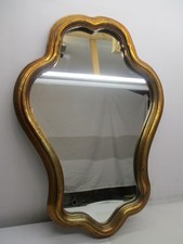 Large Vintageold Scalloped Gold Gilt Wood Wall Mirror 21 X 30