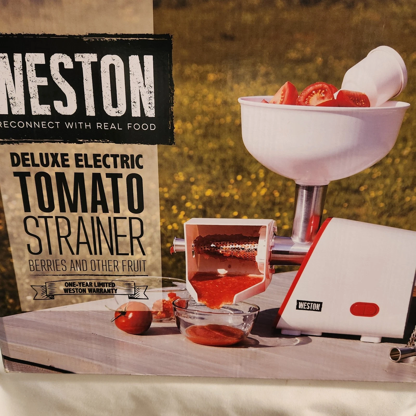 WestonSupply 82-0250-W White Deluxe Electric Tomato Strainer