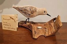 Bill's Bird Carvings - Handcrafted Wood Carving - Sanderling Sandpiper - Signed