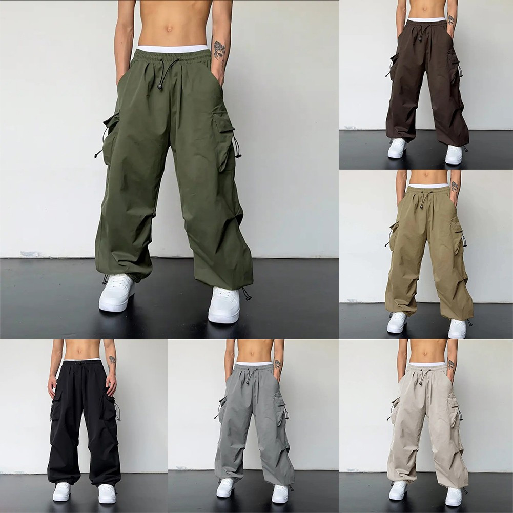 Y2K Vintage Wide Leg Joggers for Men - Streetwear Sweatpants