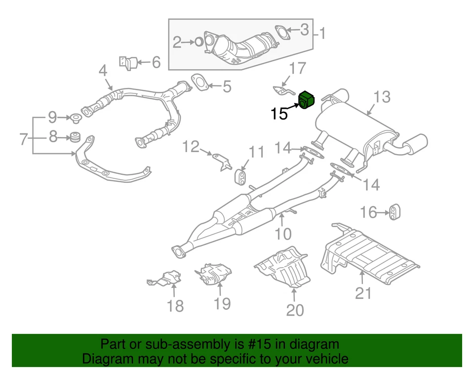 Silenciador de goma genuino Nissan 20651-CD00A Foto 3 de 3