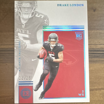 Panini 2022 Encased Rookies Drake London RC #105 Sapphire /25 Falcons
