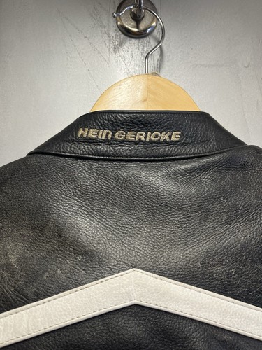 HEIN GERICKE REAL LEATHER RETRO BIKE JACKET SIZE UK 46 22 INCH PIT TO PIT - Picture 8 of 22