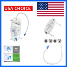 3 Pack Easy-Tap Leg Bag Urinary Drainage Bag, 32 Oz with 3 18  Tubing, Anti-R...