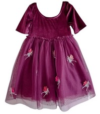 Mini Boden 3 4 3T 4T Tulle Sugar Plum Fairy Dress Holiday Burgundy Nutcracker
