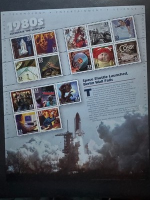 Scott #3190 Celebrate the Century 1980s Pane of 15 33¢ Stamps (1999)