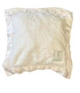 Little Giraffe Chenille Pillow 14"x14" Light Pink Ultra-Soft Satin Edges