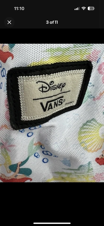 Mochila bolsa para libros Disney VANS Little Mermaid de lona 2014 Foto 3 de 4