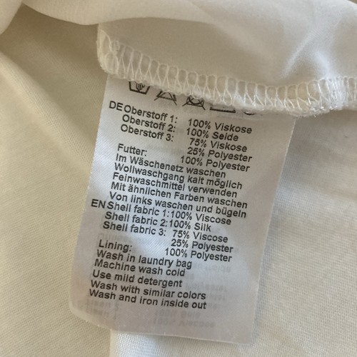 Hallhuber Donna Langarmshirt Seidenmischung weiß schwarz Perlenkragen Gr. EU38 - Bild 12 von 15