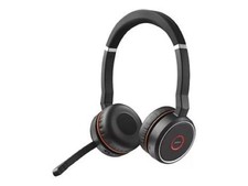 Jabra Evolve 75 Stereo Wireless Bluetooth Headset with Charging Stand  Case