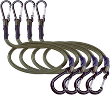 Canking Carabiner Bungee Cords with Hooks Camo Green 20 Inch 4 Pcs