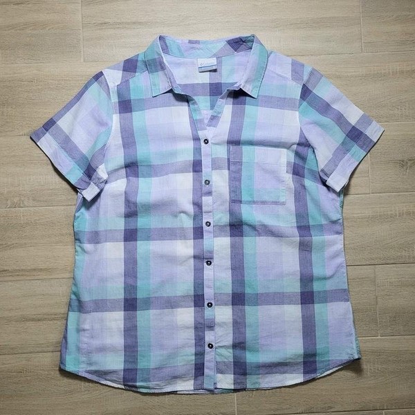 Women Columbia Shirt Multicolor Cotton 42 / XL /