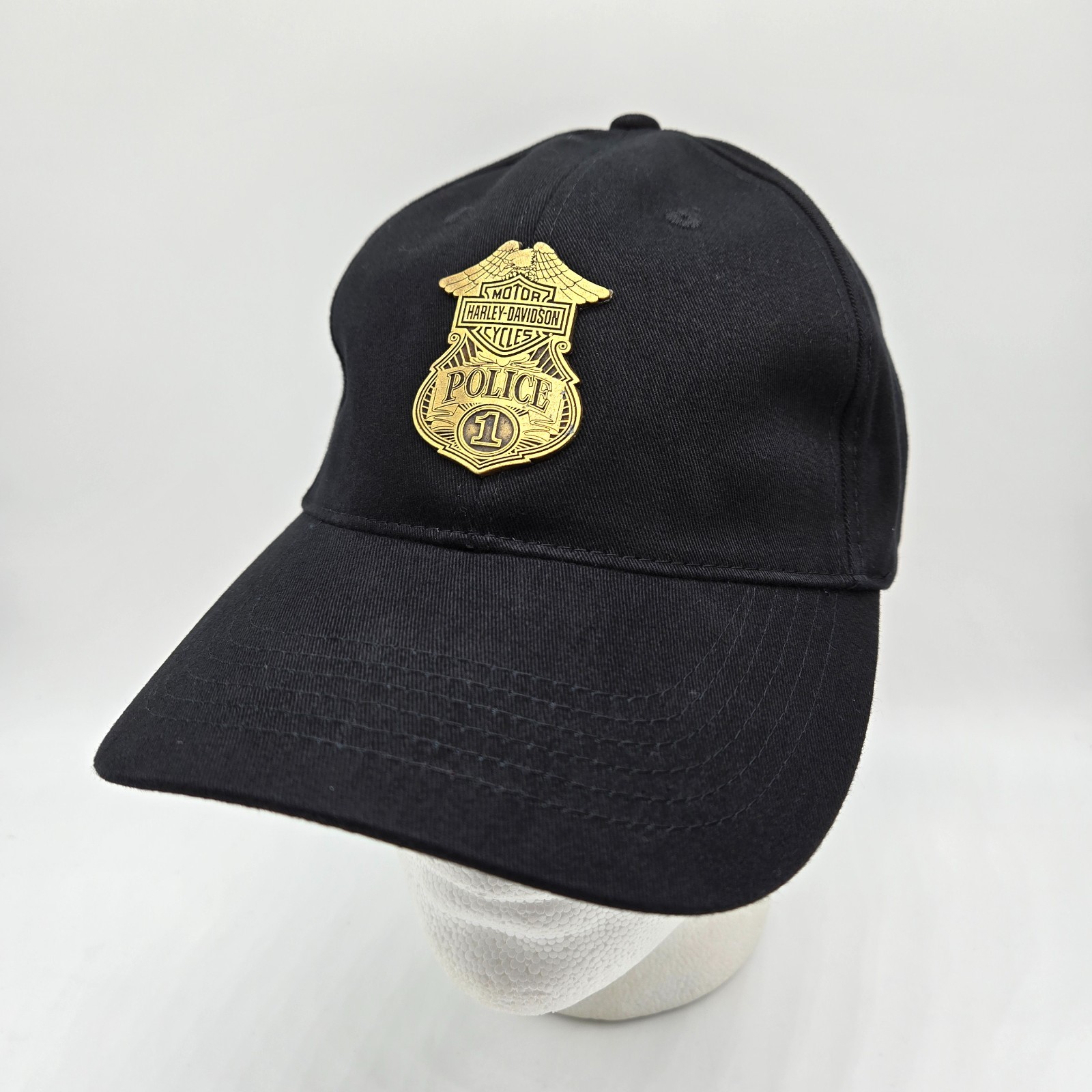 Harley Davidson Police 1 Hat Metal Logo Black 100 Years Serving Law Enforcement