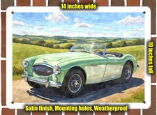 Metal Sign - 1956 Austin Healey 100m Roadster Watercolor - 10x14