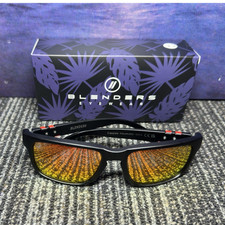 Blenders Canyon Polarized Men's Square Sunglasses Black Frame Orange Lens