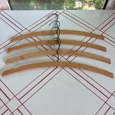 Vintage Mid Century Wooden Clothes Hangers Set of 4 Poland