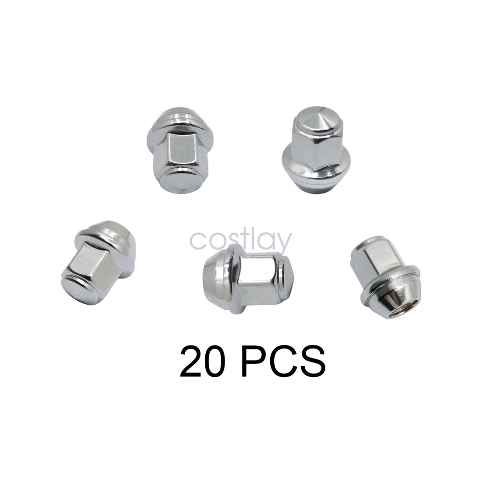 Juego de 20 tuercas lisas cromadas 14x1,5 para Ford F-150 Mustang Edge 2015-2022 Foto 4 de 4