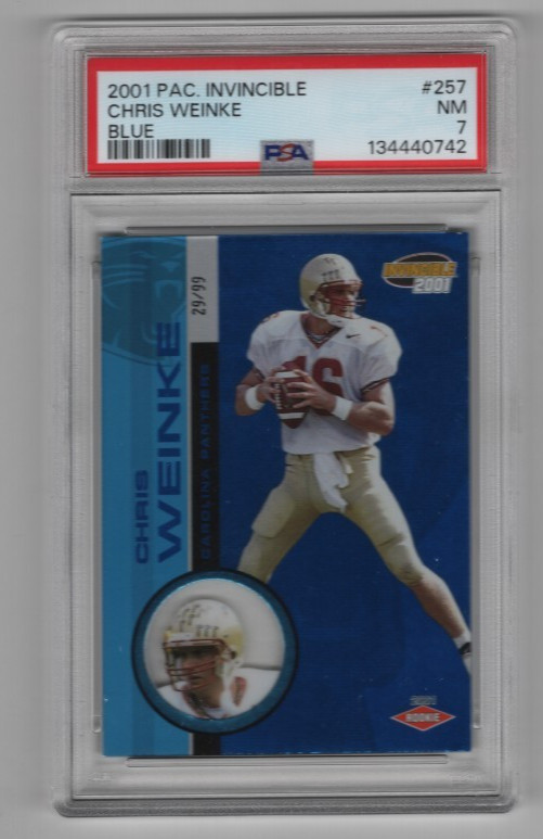Chris Weinke Pacific Invincible #257 Blue