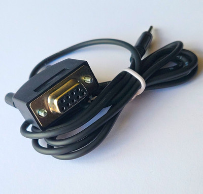 DB9 RS-232 D-Sub 9-Pin Female to 3.5mm Jack Male Cable, Black Screw Lock