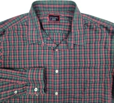 UNTUCKit Men's Plaid Shirt Red Green Blue Size XL Long Sleeve Cotton Casual