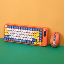 Royche Miffy Wireless Keyboard Mouse Combo Round Keycap Multi Pairing Korean