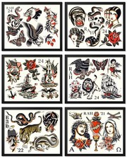 Ross Henry Classic Traditional Tattoo Art Flash Set