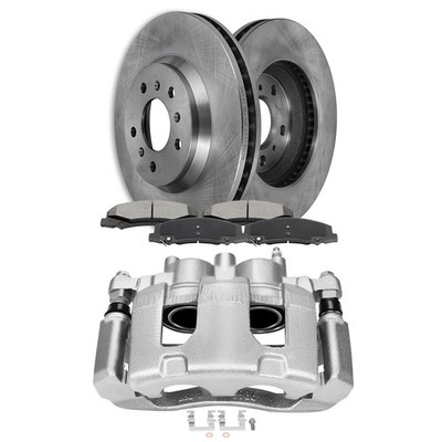 Front Rotors Ceramic Pads And Left Brake Caliper For HEVROLET IMPALA 2006-2013