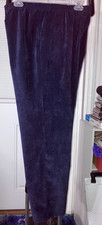 NWOT ALFRED DUNNER SIZE 12 NAVY BLUE PANTS ELASTIC WAIST PULLON CORDUROY OT03