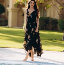 ZARA WOMAN NEW  SS25 BLACK/ ORANGE PRINTED DRESS ZW COLLECTION 2718/100/056 XS 