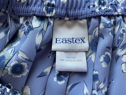Eastex summer midi skirt size16 elastic waist 30 relaxed pleated Blue floral mix - Picture 3 of 6