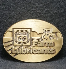 WH03115 VINTAGE 1970s **PHILLIPS 66 FARM LUBRICANTS** ADVERTISEMENT BELT BUCKLE