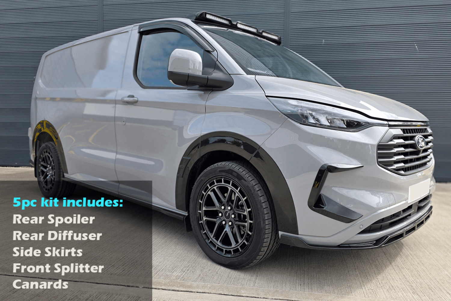 To Fit Ford Transit Custom 2024+ Cobra Body Kit (5 part) SWB - Gloss Black Body