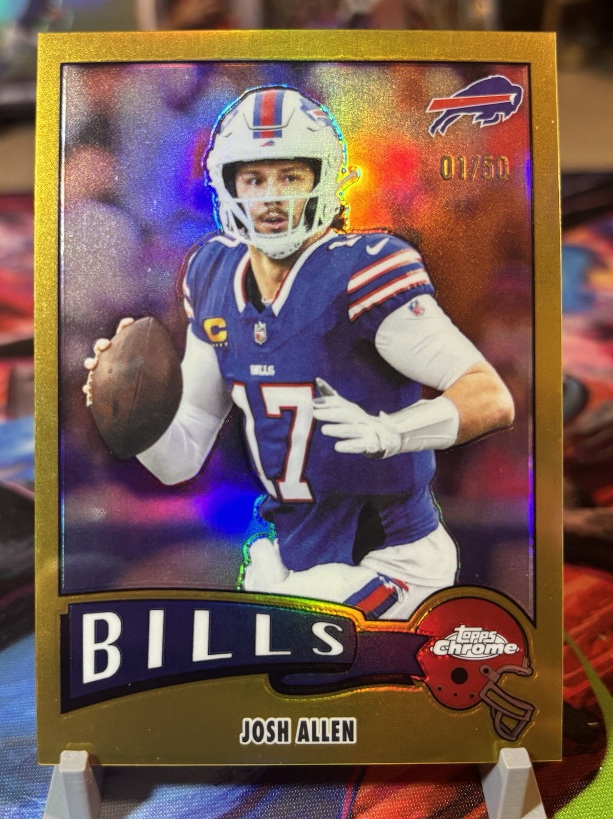 2025 Topps Chrome Josh Allen True Gold 1st On Print /50!