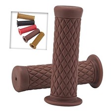 0032 1 Pair Motorcycle Hand Grips for 7/8" 22mm/24mm Handlebars Non Slip Brown